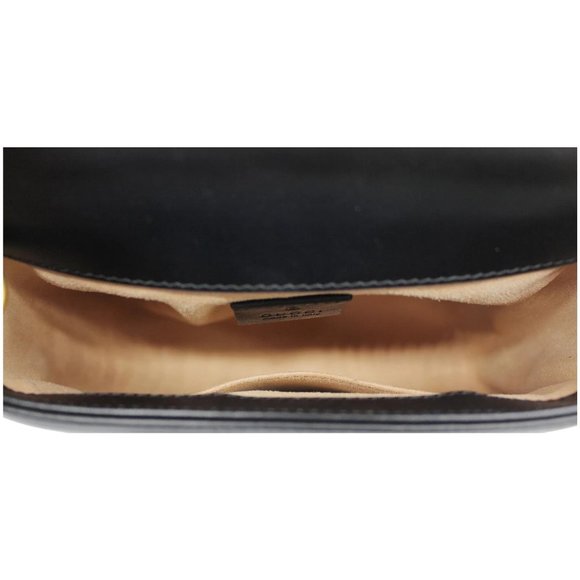 GUCCI GG Marmont Mini Leather Top Handle Shoulder Bag Black 547260 - Picture 10 of 12